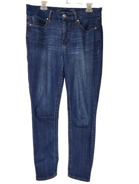 Seven7 Brand Dark Wash Denim High Rise Slimming Wastline Jeans Size 14 Skinny